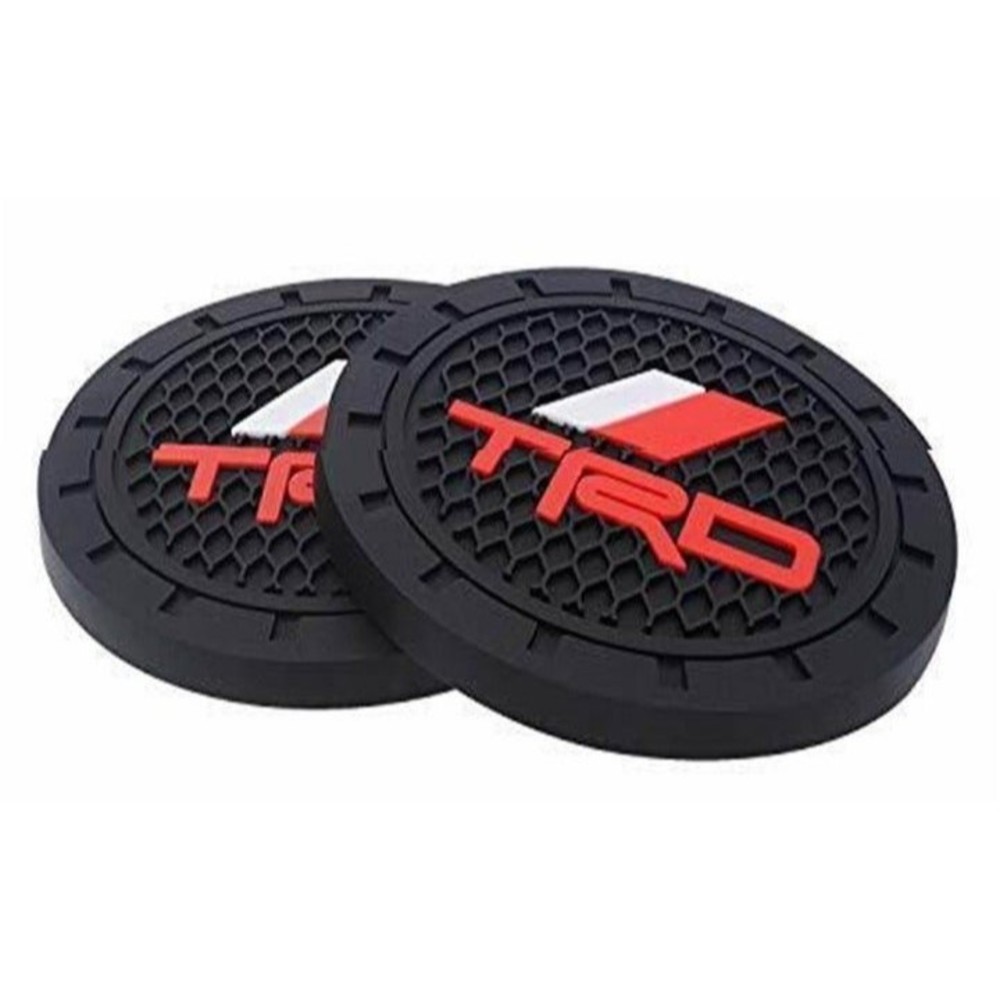 Toyota TRD Logo Auto CupHolder Mats 2 Pack 2.75" New
